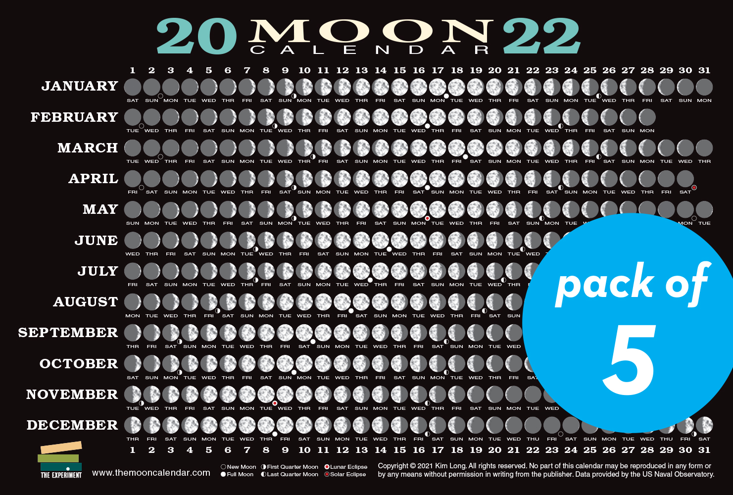 Moon Phases 2022 Calendar Customize And Print