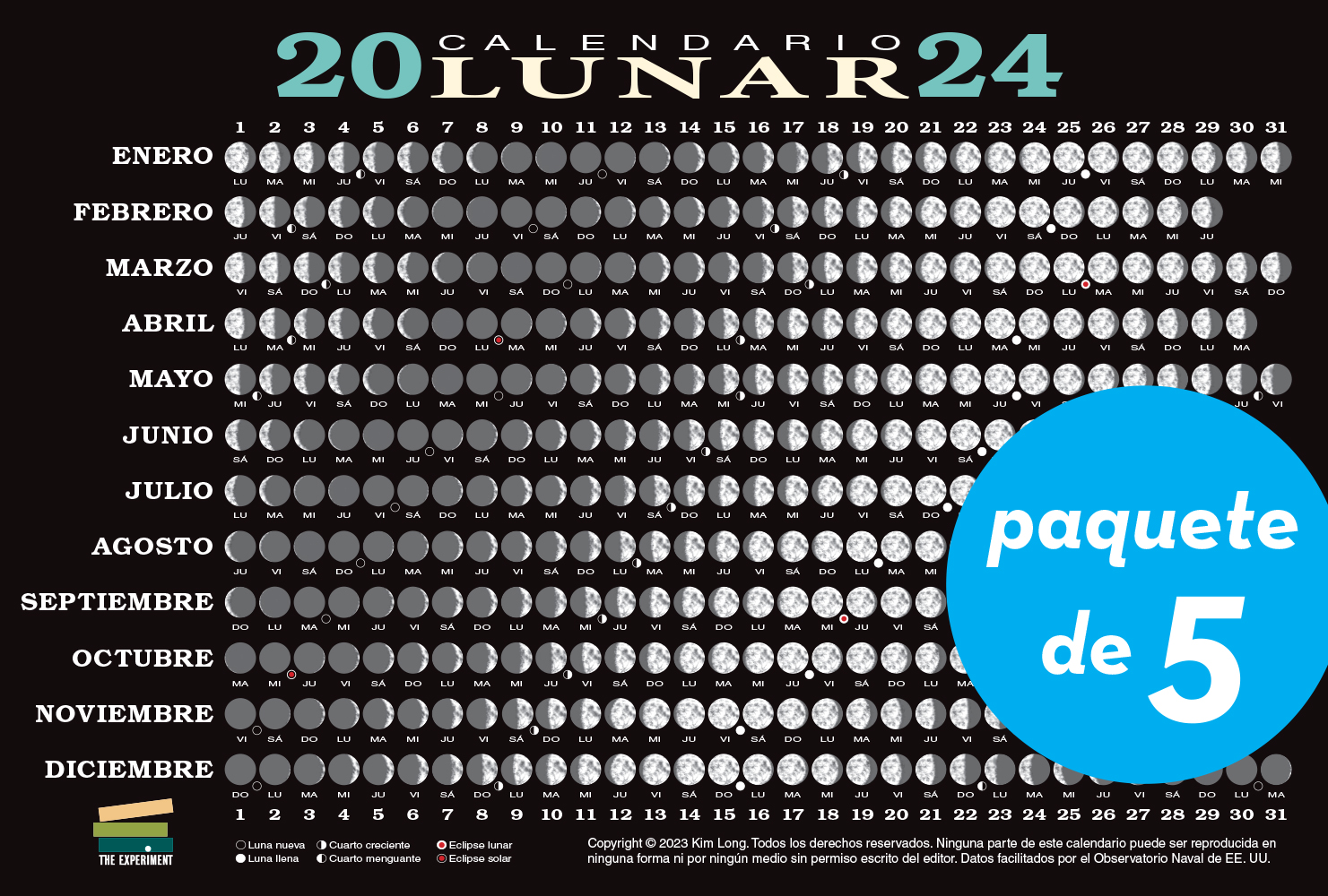 Calendario Lunar 2024 The Experiment